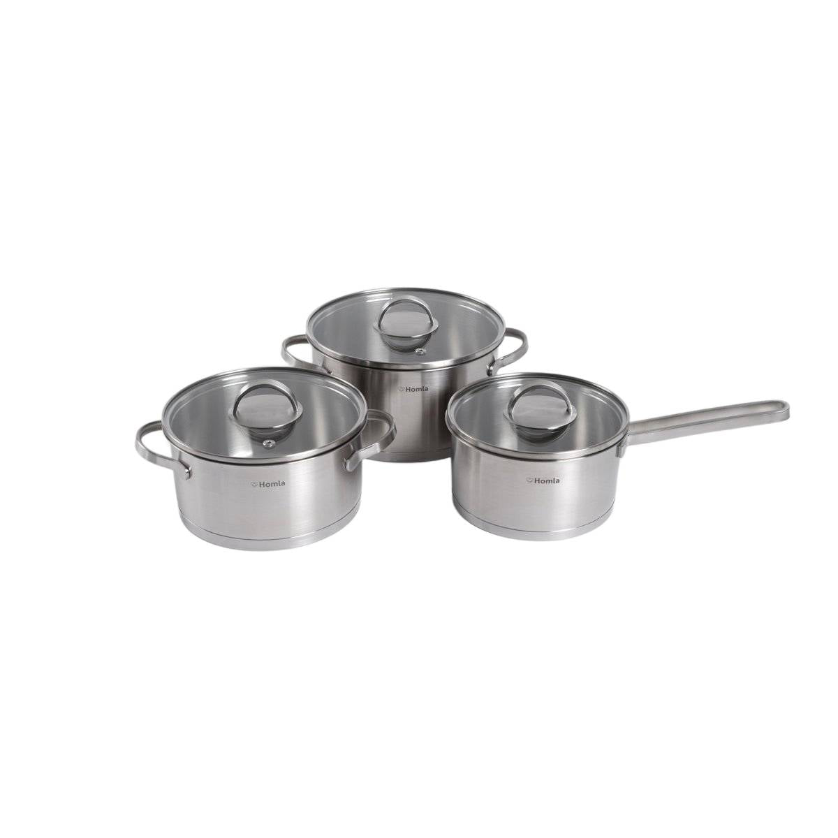Pots set EATALY Stainless Steel 6-Piece Pot Set with Glass Lids