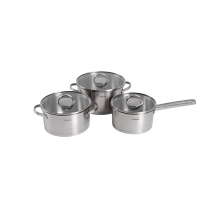 Pots set EATALY Stainless Steel 6-Piece Pot Set with Glass Lids