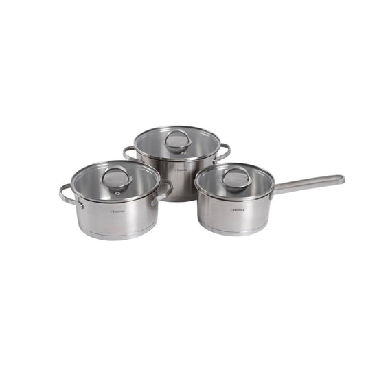Pots set EATALY Stainless Steel 6-Piece Pot Set with Glass Lids