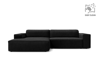 Jodie — Corner Sofa (224x162x77 cm) Black (Venus 2923) Left
