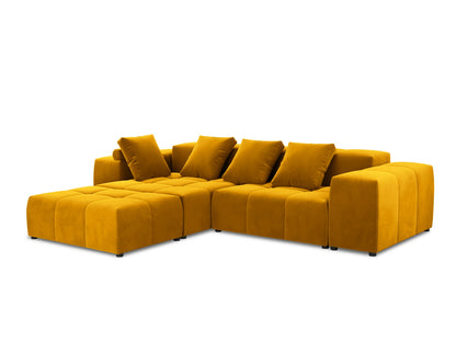 Rome — Corner Sofa Yellow (Salvador 10) Black Plastic Left