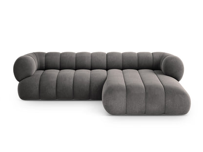 Koge — nurgadiivan (270x165x70 cm) hall (Vogue 15) must plastik paremal