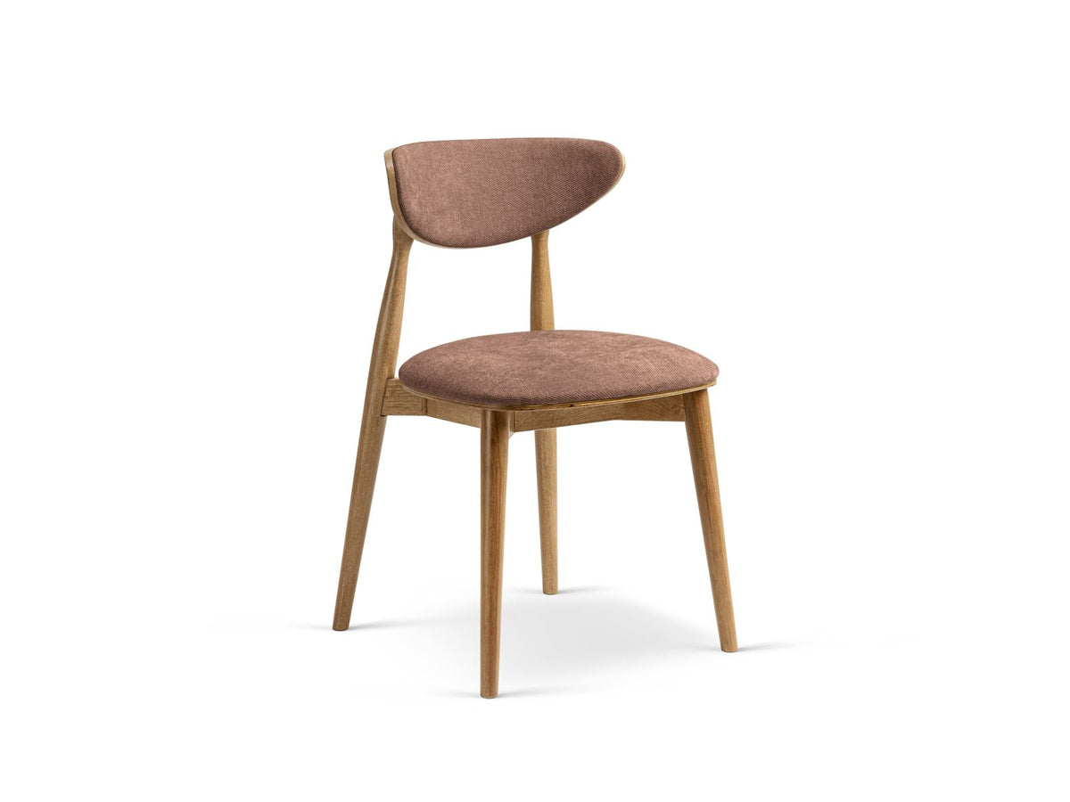 Rina — Kitchen Chair (47.5x48x79 cm) Dark Pink (Rebel 8) American Walnut
