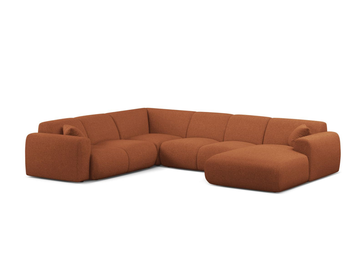 Molino — Panoramic Sofa Brick (Eden 10 Terra) Black Plastic Left