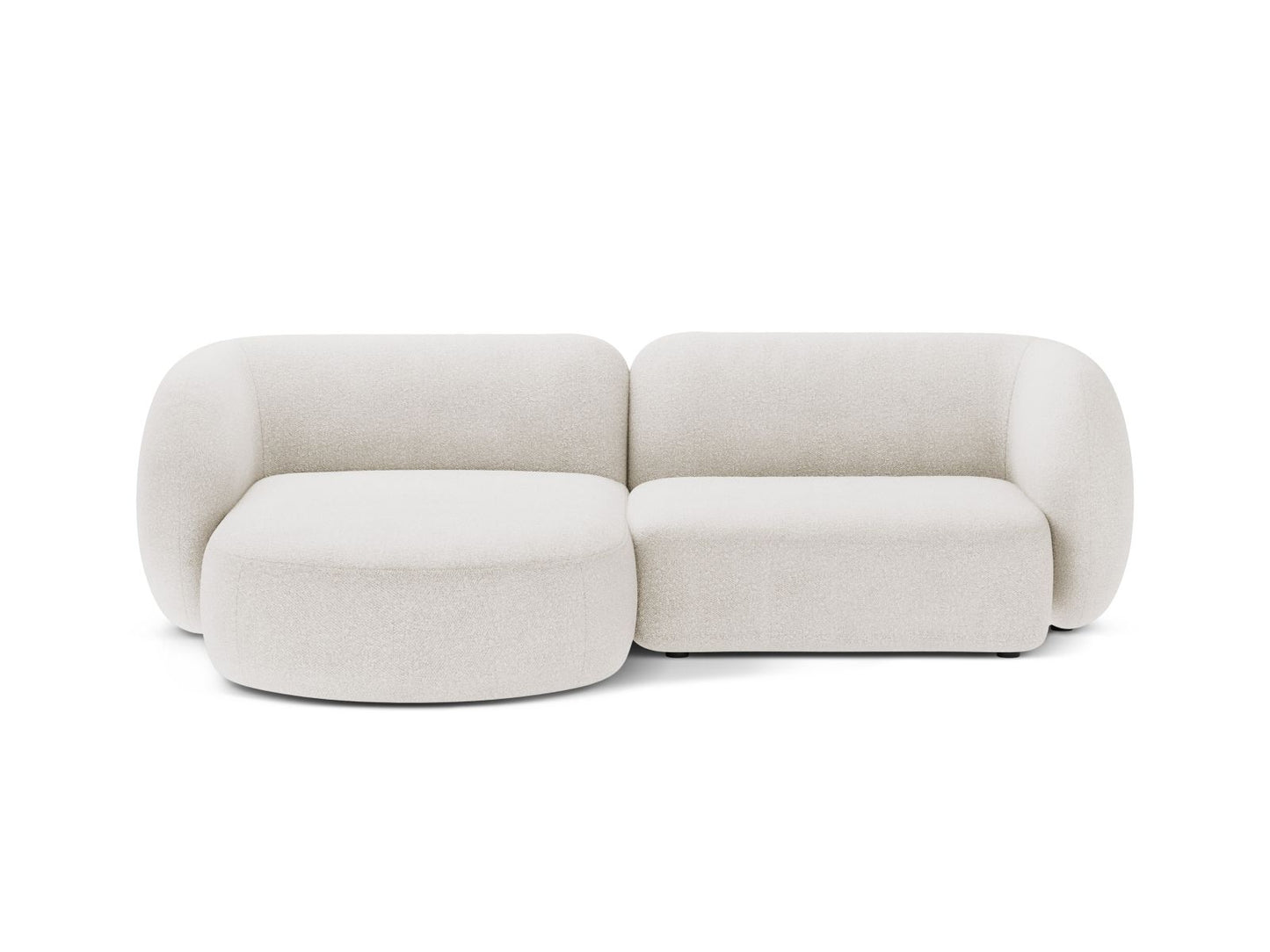 Kate — Corner Sofa White (Baloo 2073) Black Plastic Left