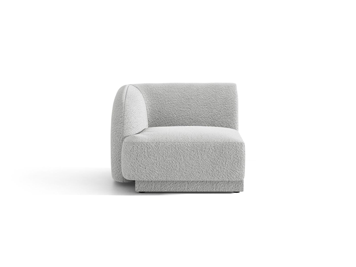 Miley — Modular Sofa Light Grey (Baloo 2085) Black Plastic Left