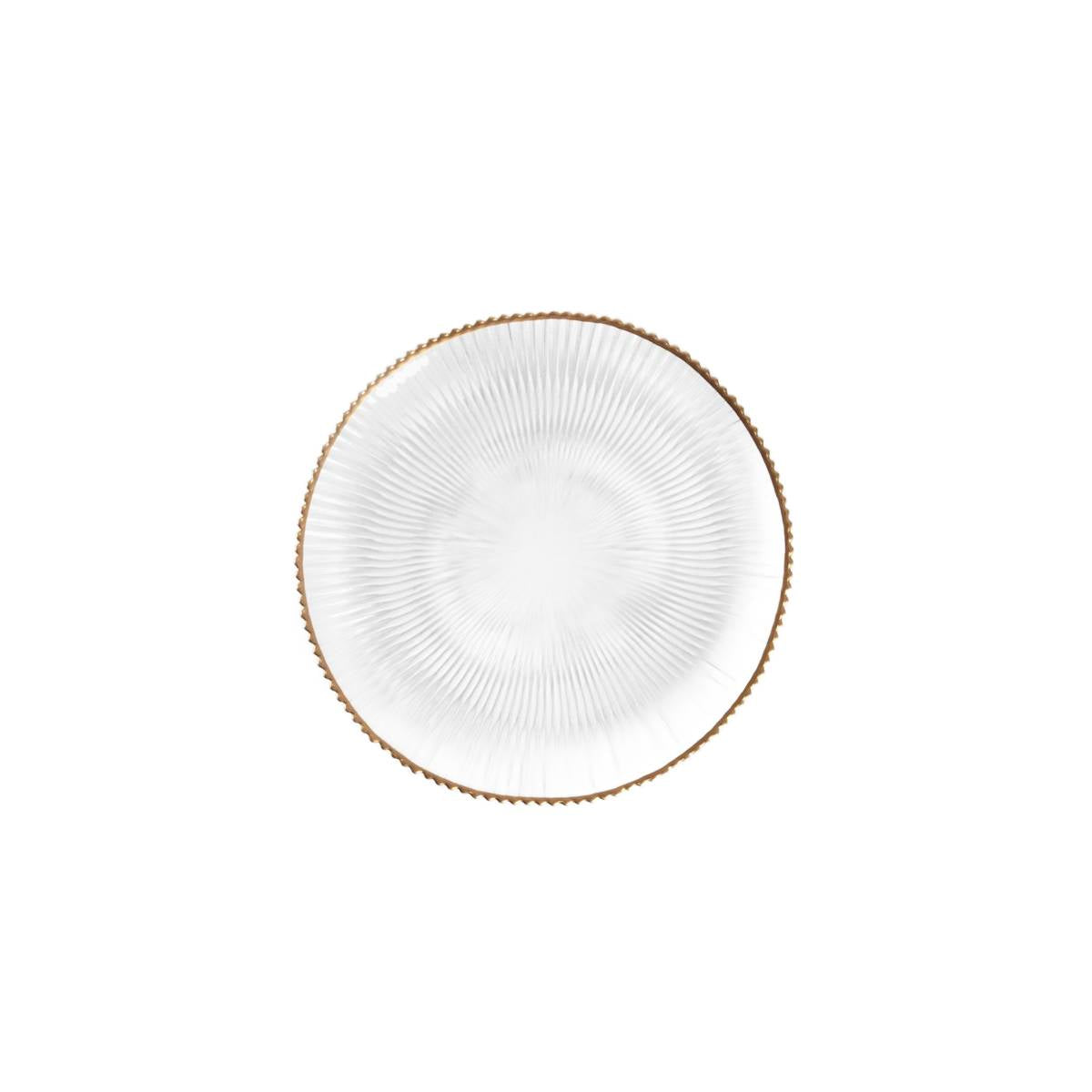 LYNN Glass Dessert Plate 21cm with Gold Rim