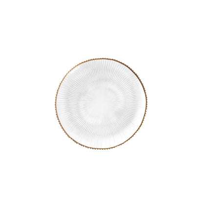 LYNN Glass Dessert Plate 21cm with Gold Rim