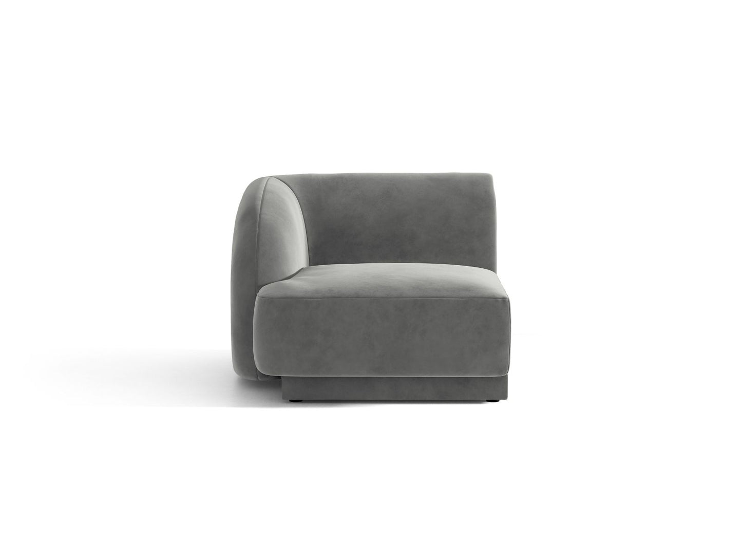 Miley — Modular Sofa Light Grey (Venus 2929) Black Plastic Left