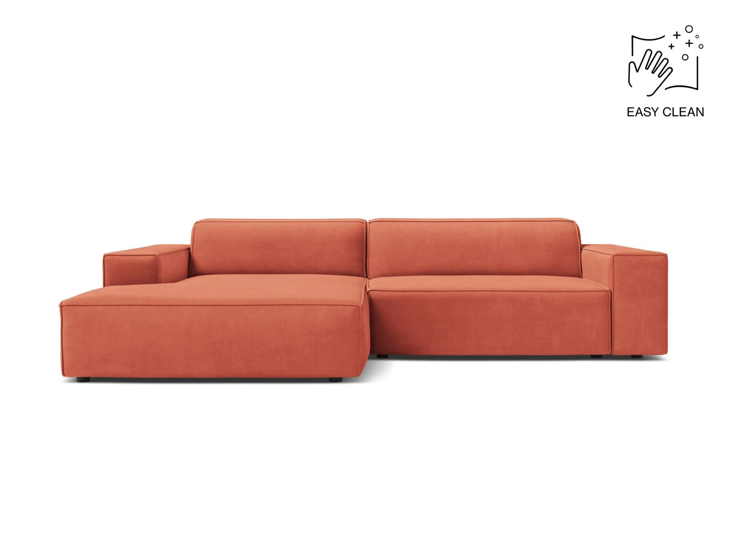 Jodie — Corner Sofa (224x162x77 cm) Coral (Venus 2933) Left