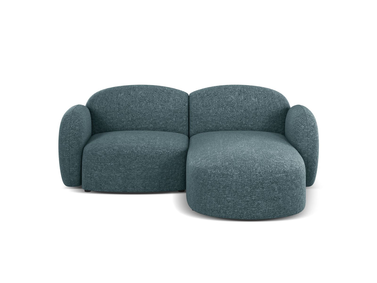 Blair — Corner Sofa Light Blue (Eden 15 Pacific) Black Plastic Right