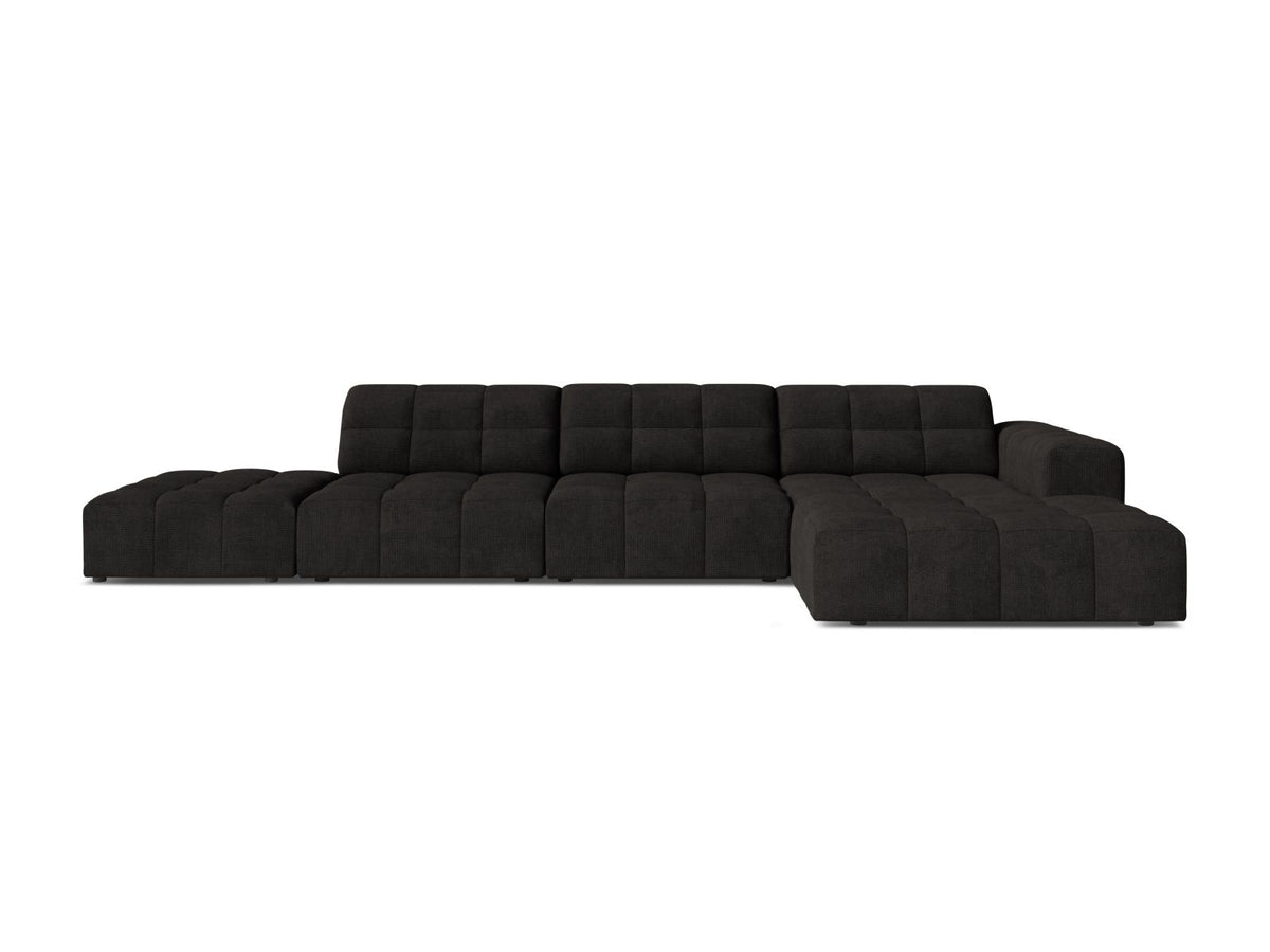 Jennifer — Corner Sofa Anthracite (Eden 21 Black) Black Plastic Right