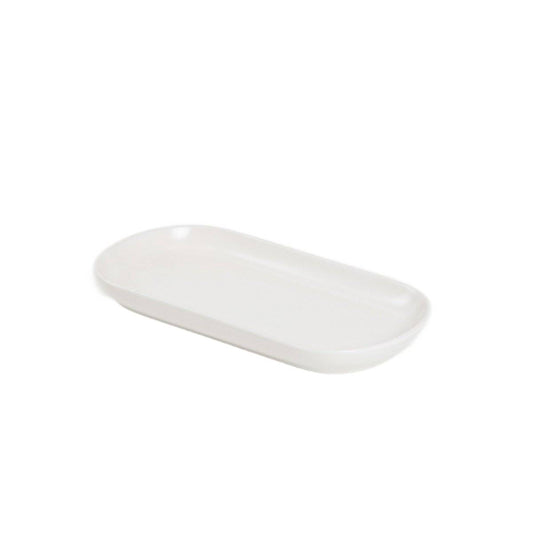 FAMELIO Oval White Platter 30 cm Ceramic Serving Dish