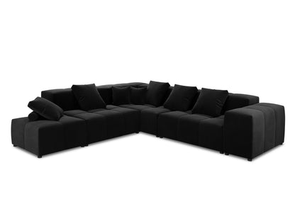 Rome — Corner Sofa Black (Salvador 19) Black Plastic