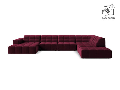 Jennifer — Panoramic Sofa Burgundy (Venus 2932) Black Plastic Right