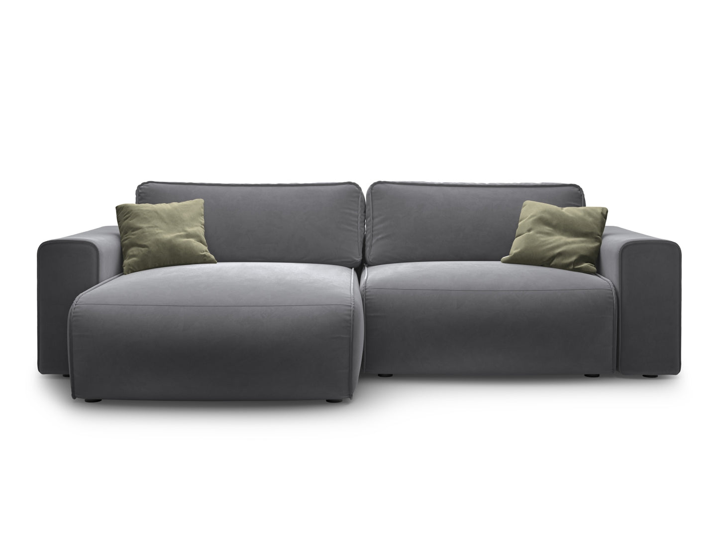 Victor — Corner Sofa Dark Blue (Paris Deep Blue) Black Plastic Left