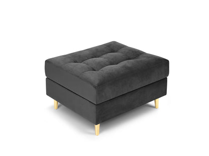 Aspen — Pouf Dark Grey (Salvador 18) Gold Metal