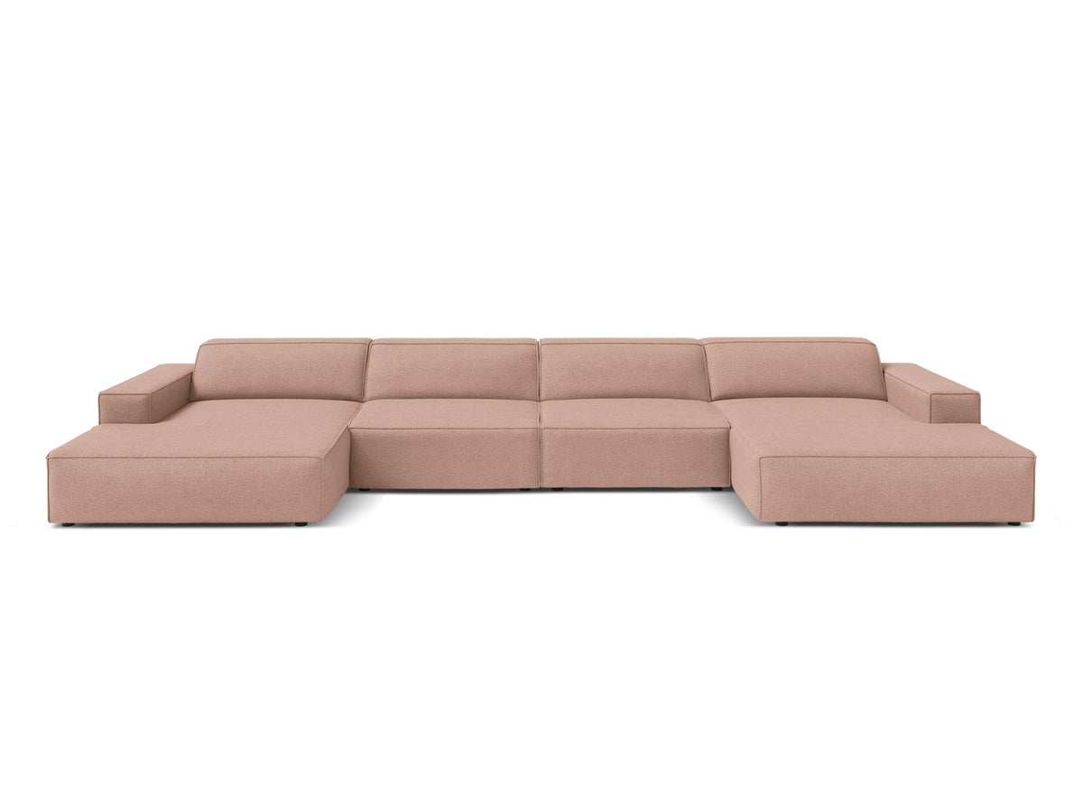 Jodie — Panoramic Sofa Powder Pink (Baloo 2072) Black Plastic