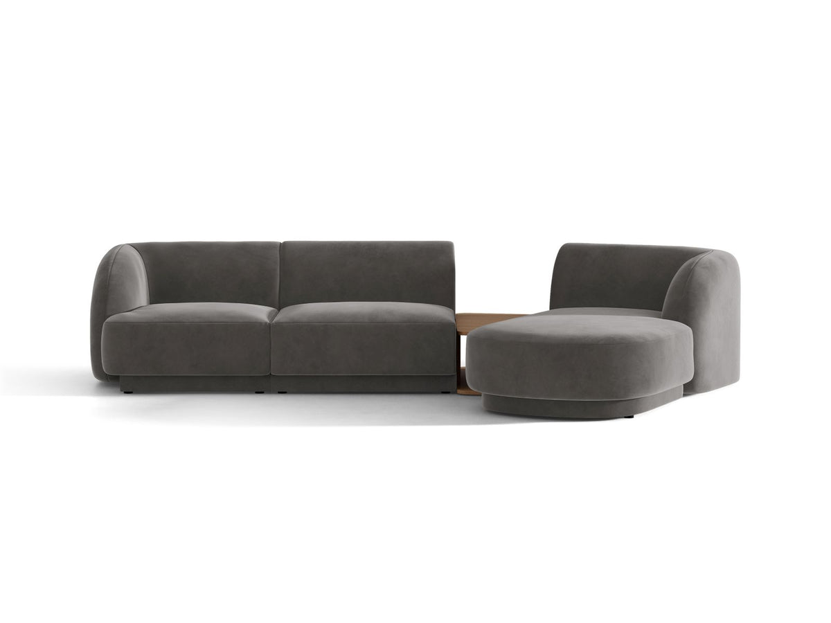 Miley — Sofa Grey (Venus 2930) Black Plastic Right