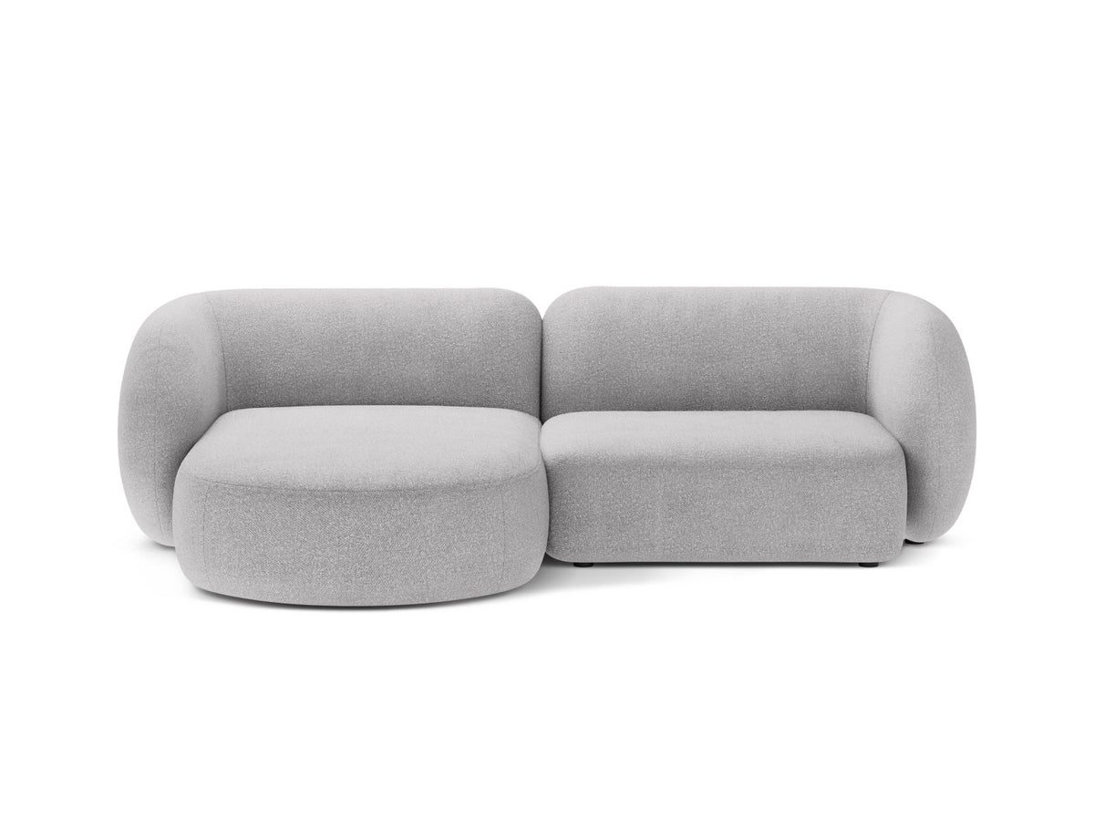 Kate — Corner Sofa Light Grey (Baloo 2085) Black Plastic Left