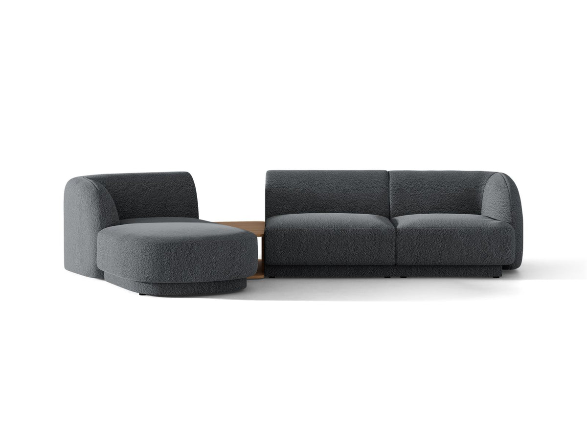 Miley — Sofa Dark Grey (Baloo 2083) Black Plastic Left