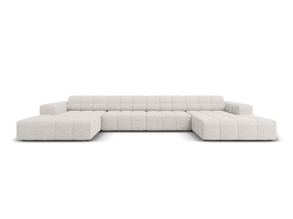 Chicago — Panoramic Sofa Light Grey (Haga 06) Black Plastic