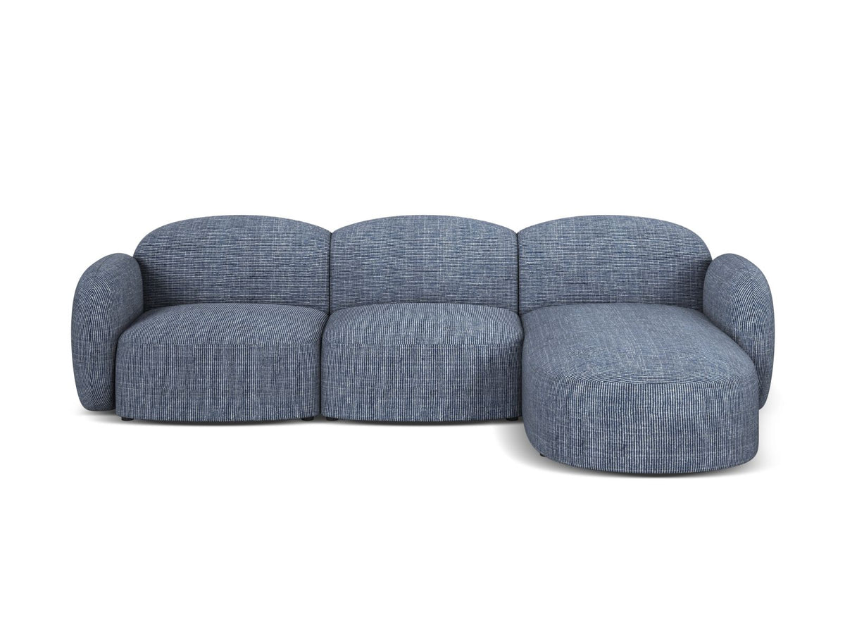 Blair — Corner Sofa Blue Melange (Baltimore Marine) Black Plastic Right