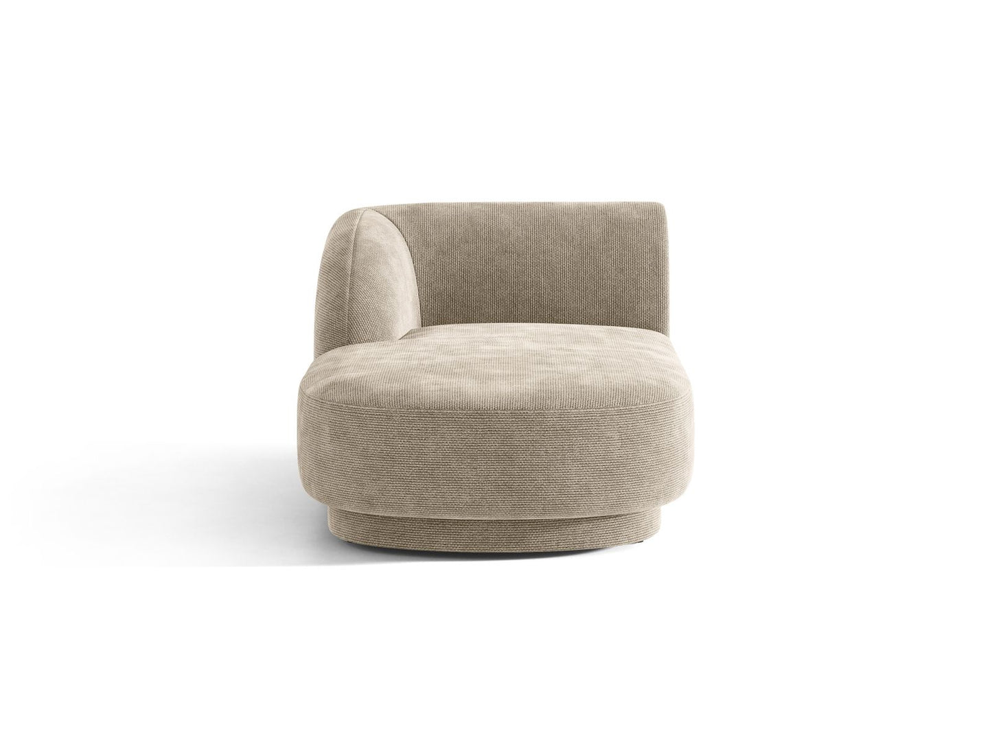 Miley — Chaise Longue Beige (Haga 30) Black Plastic Left