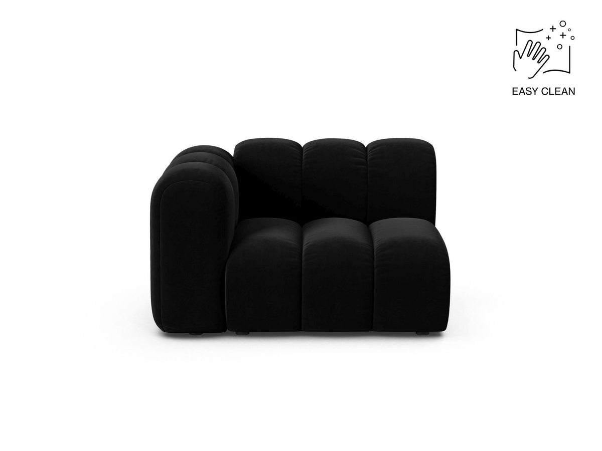 Lupine — Modular Sofa Black (Venus 2923) Black Plastic Left