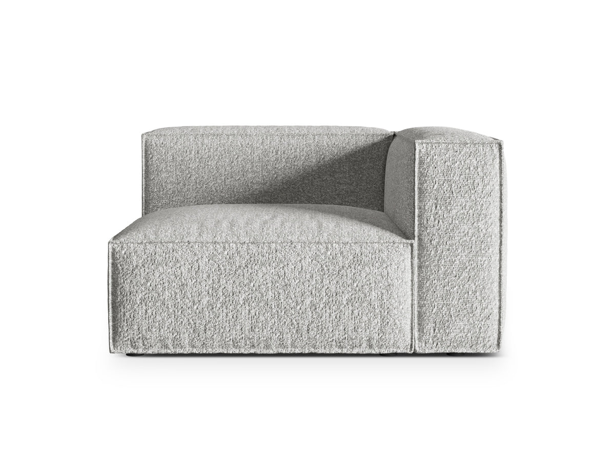 Nuria — Modular Sofa Silver (Monet Silver) Black Plastic Right