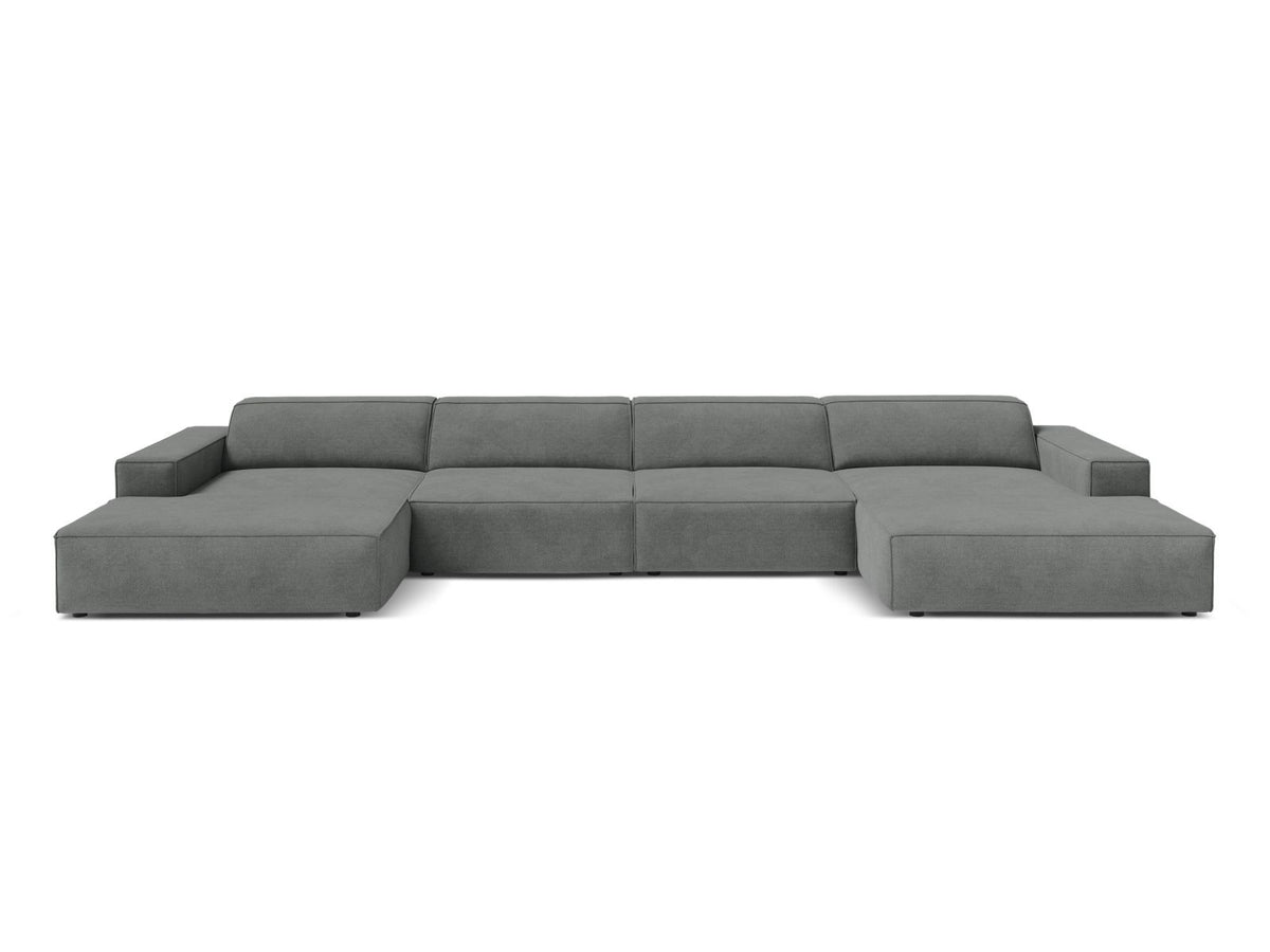 Jodie — Panoramic Sofa Grey (Liberty 20) Black Plastic