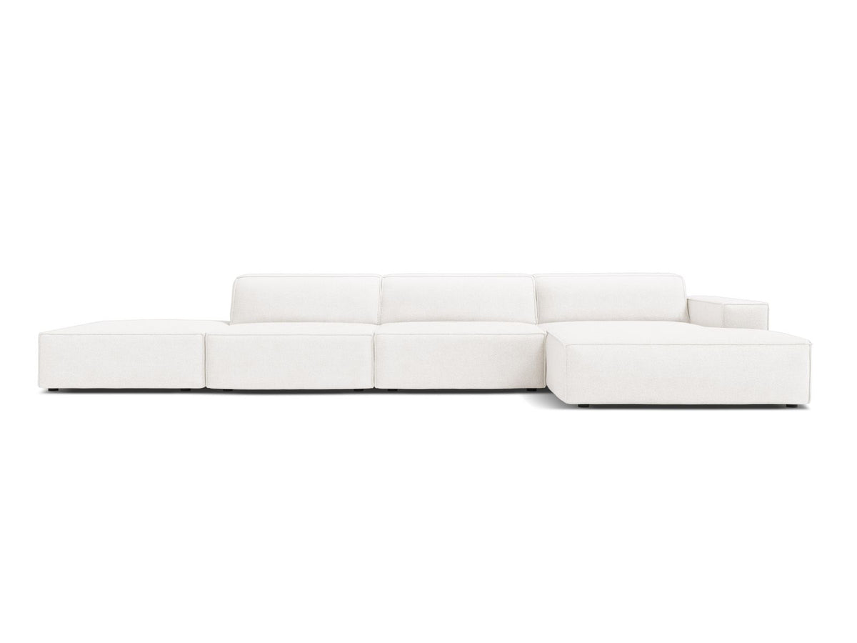 Jodie — Corner Sofa White (Baloo 2073) Black Plastic Right