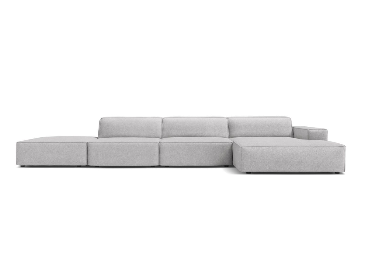 Jodie — Corner Sofa Light Grey (Baloo 2085) Black Plastic Right
