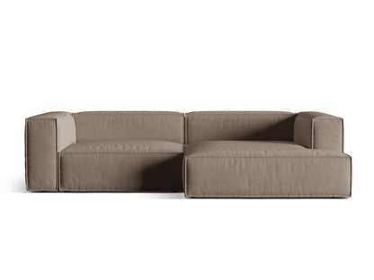 Nuria — Corner Sofa Warm grey (Paris Khaki) Black Plastic