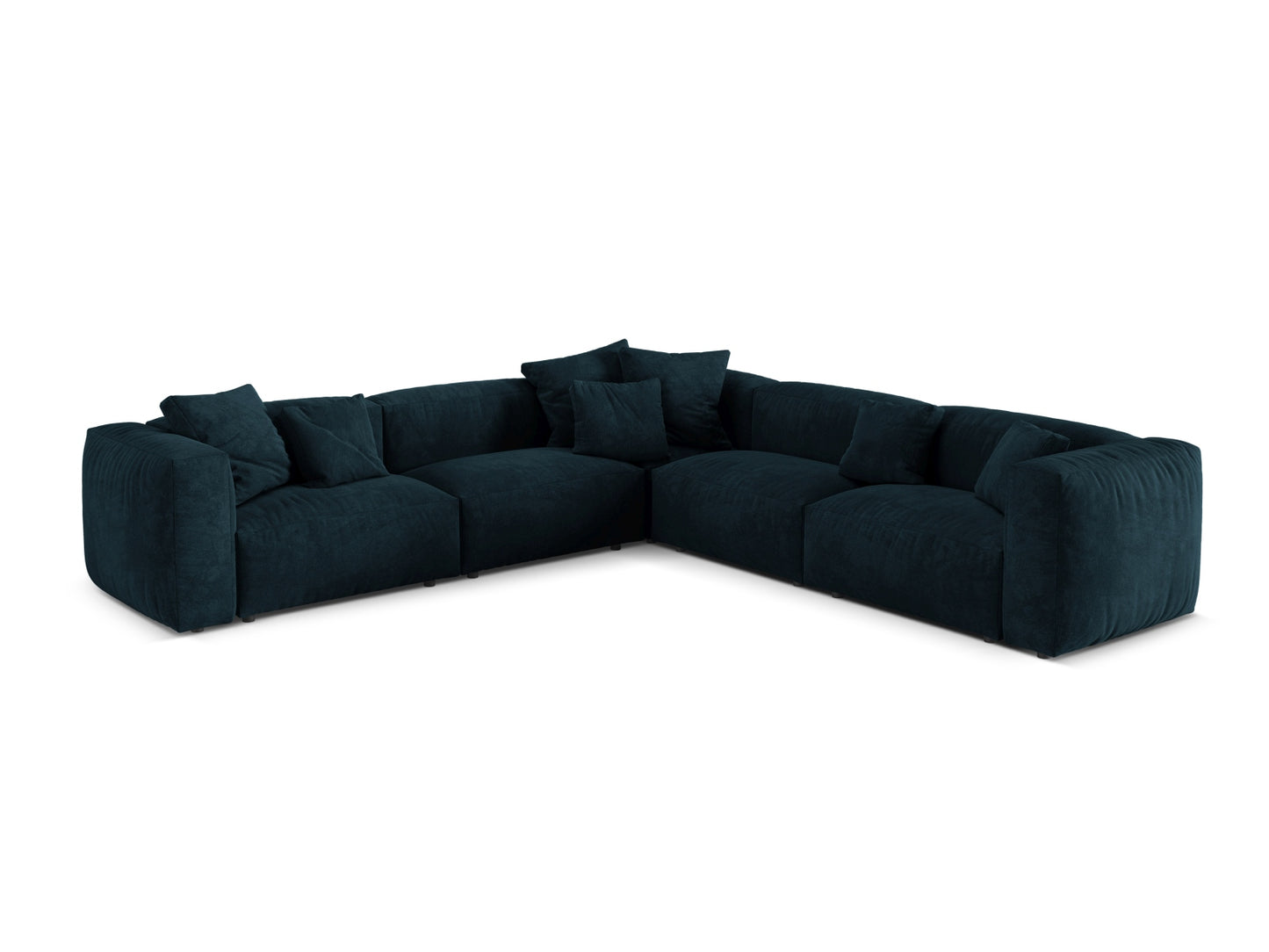 Martina — Corner Sofa Deep Petrol (Vogue 13) Black Plastic