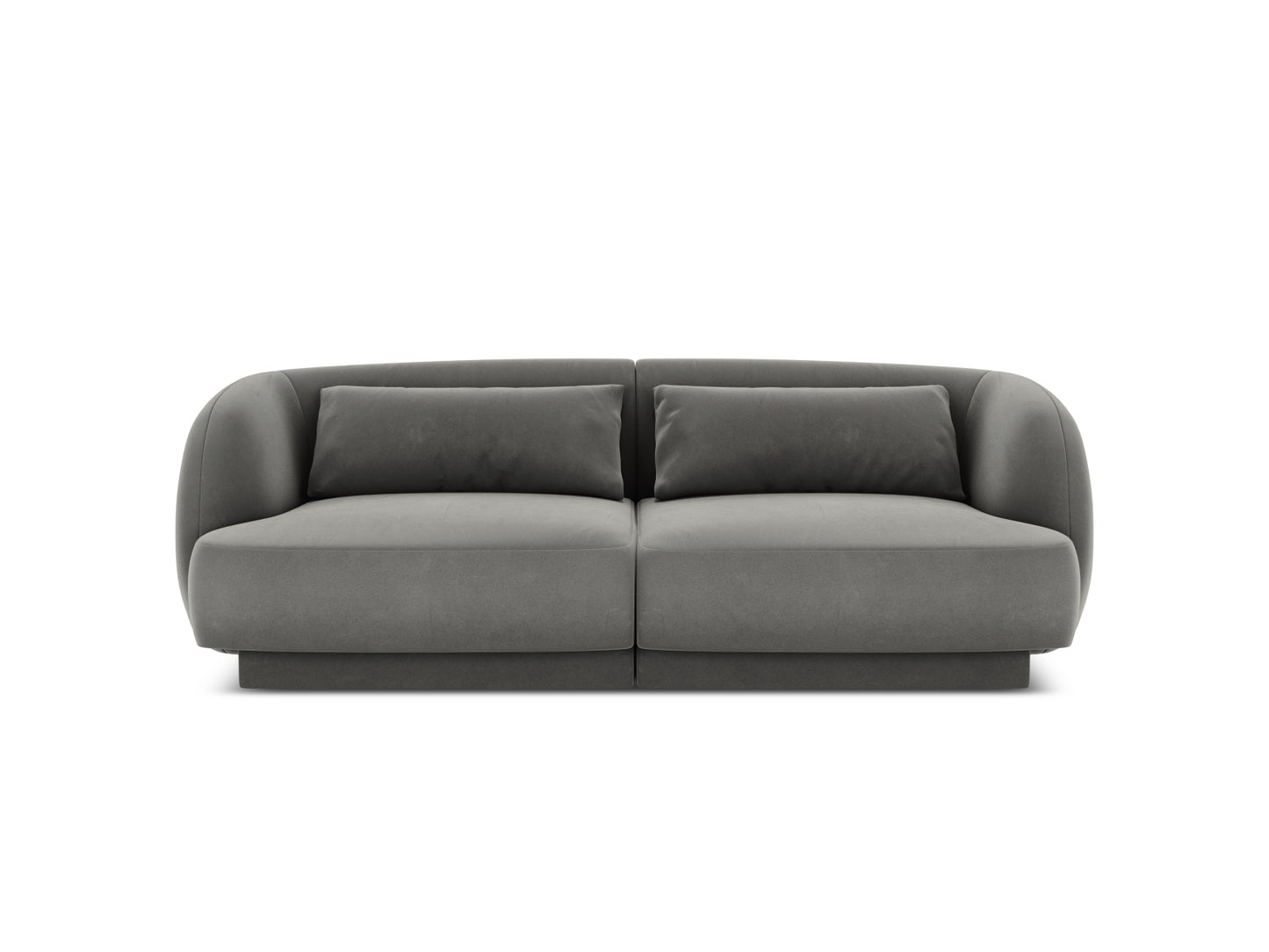 Tulum — Sofa Light Grey (Bluvel 13) Black Plastic