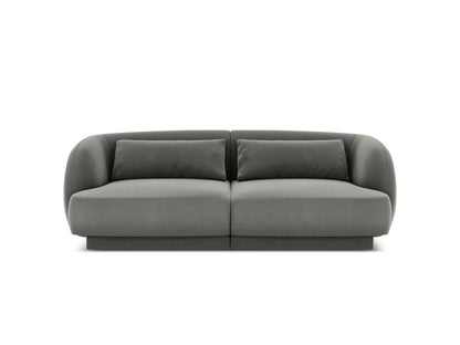 Tulum — Sofa Light Grey (Bluvel 13) Black Plastic