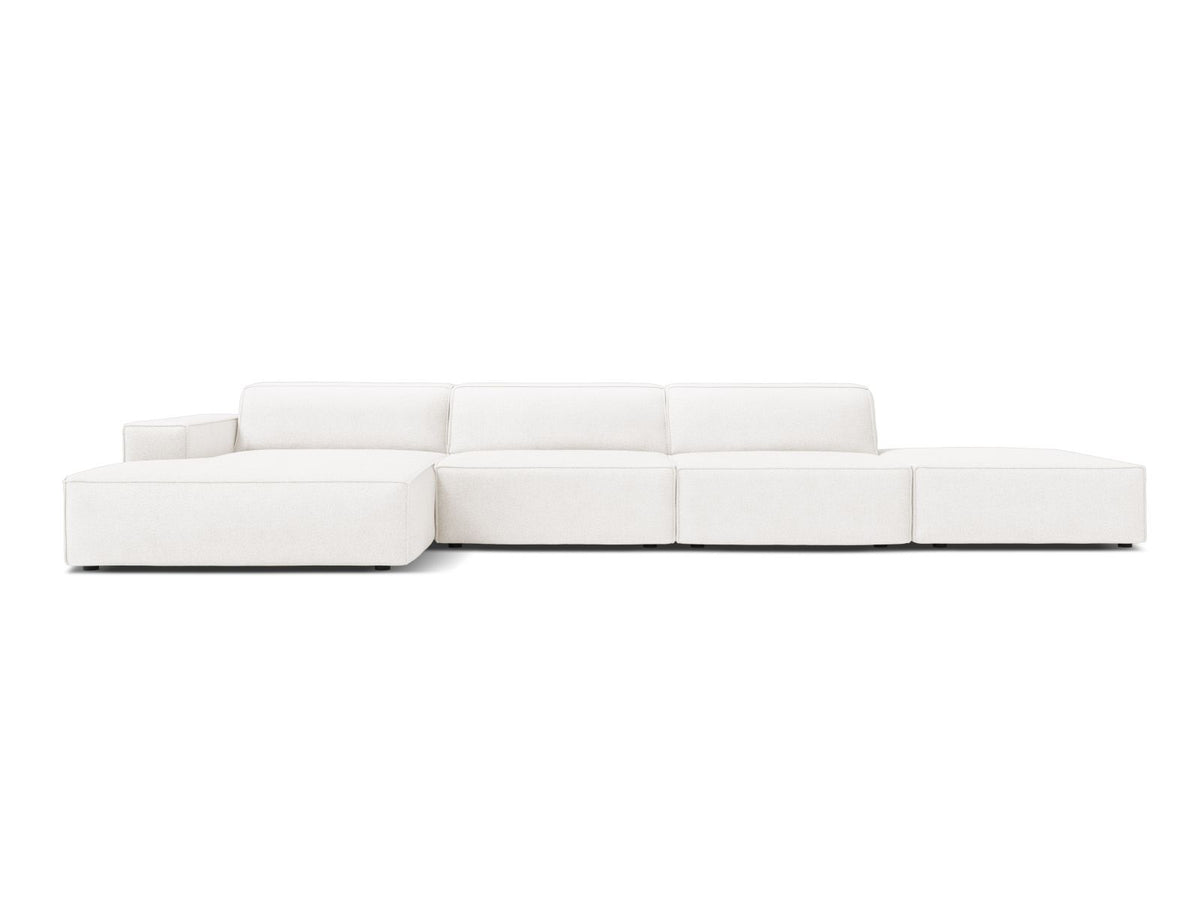 Jodie — Corner Sofa White (Baloo 2073) Black Plastic Left