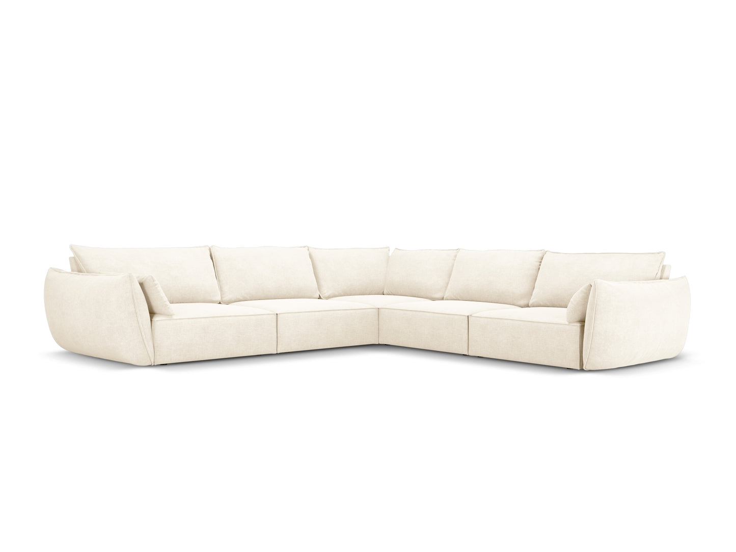 Kaelle — Corner Sofa Light Beige (Over The Horizon 03) Black Plastic