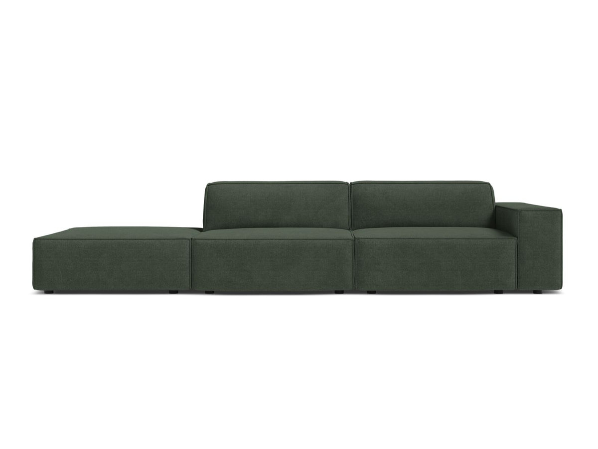 Jodie — Sofa Moss Green (Liberty 12) Black Plastic Left