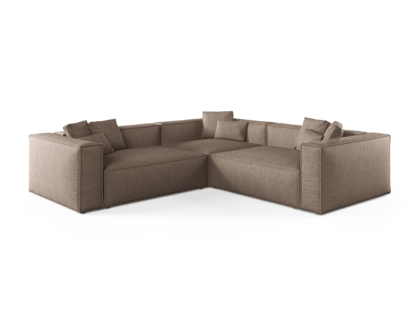 Aveiro — Corner Sofa Cappuccino (Liberty 5) Black Plastic