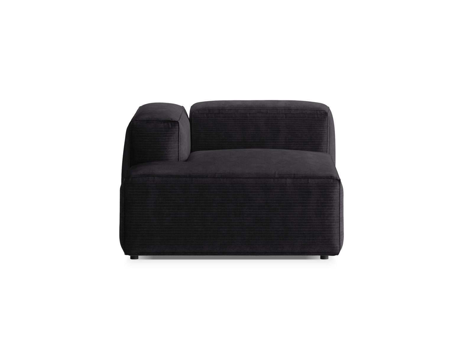 Bergamo — Chaise Longue Grey (Perla 35) Must plastik vasak