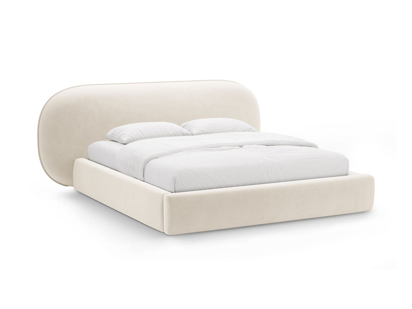 Ovalo — Bed Ivory (Magic Velvet 2256) Black Plastic