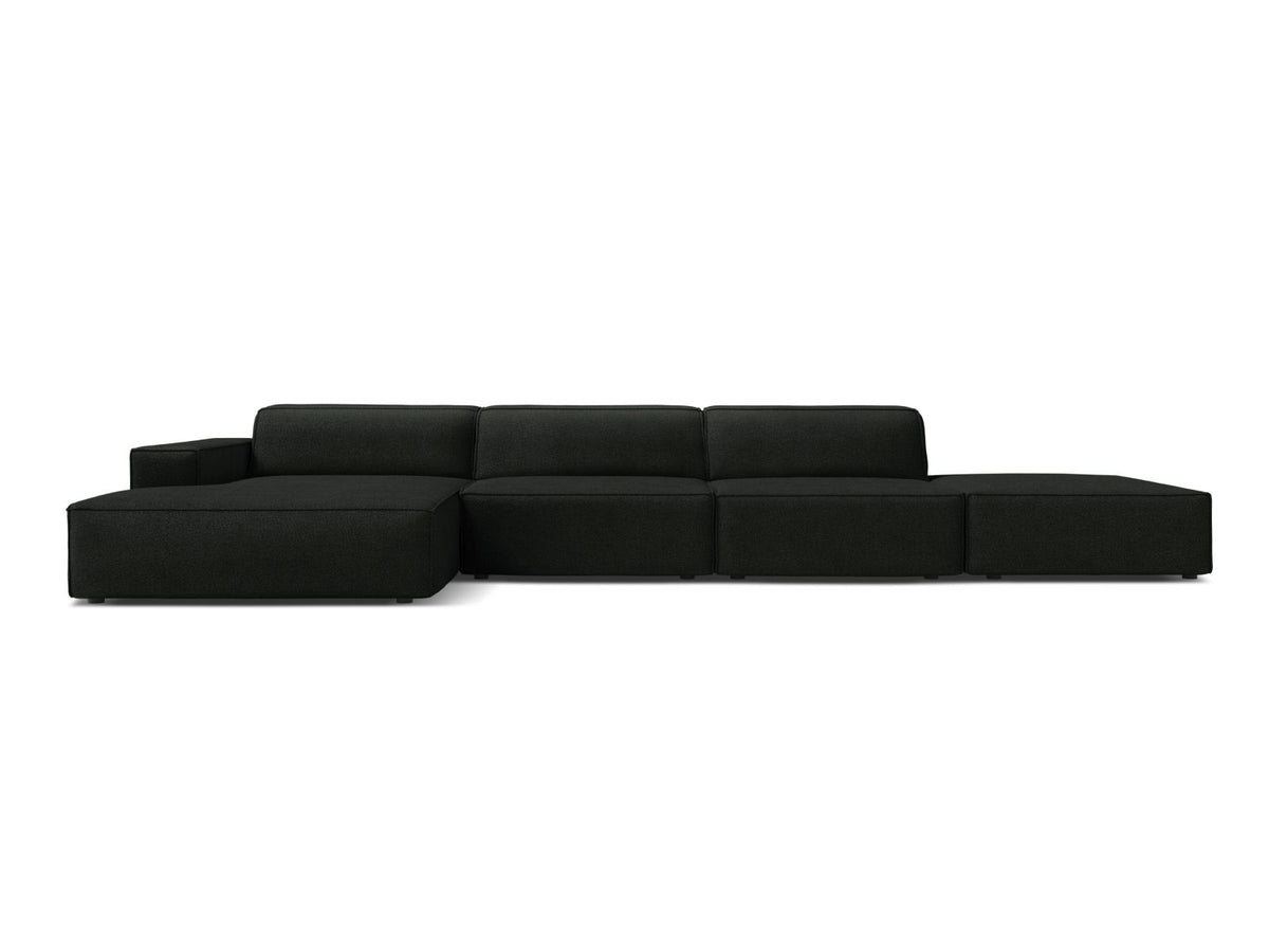 Jodie — Corner Sofa Black (Baloo 2082) Black Plastic Left