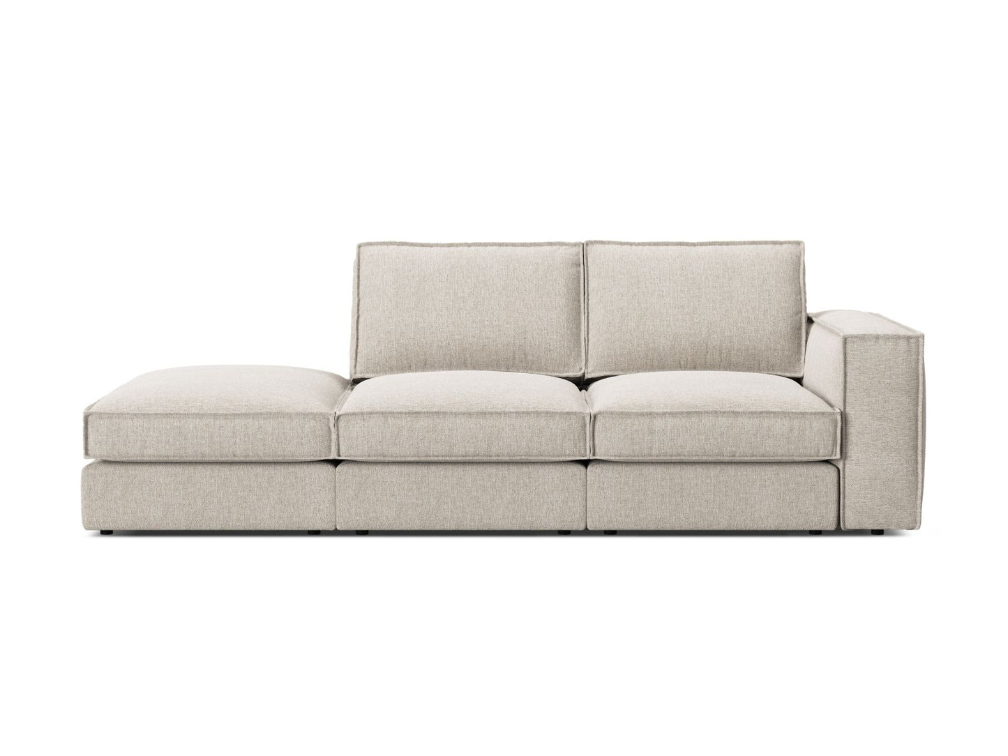 Pola — Sofa Sand (BABEL SAND) Black Plastic Left