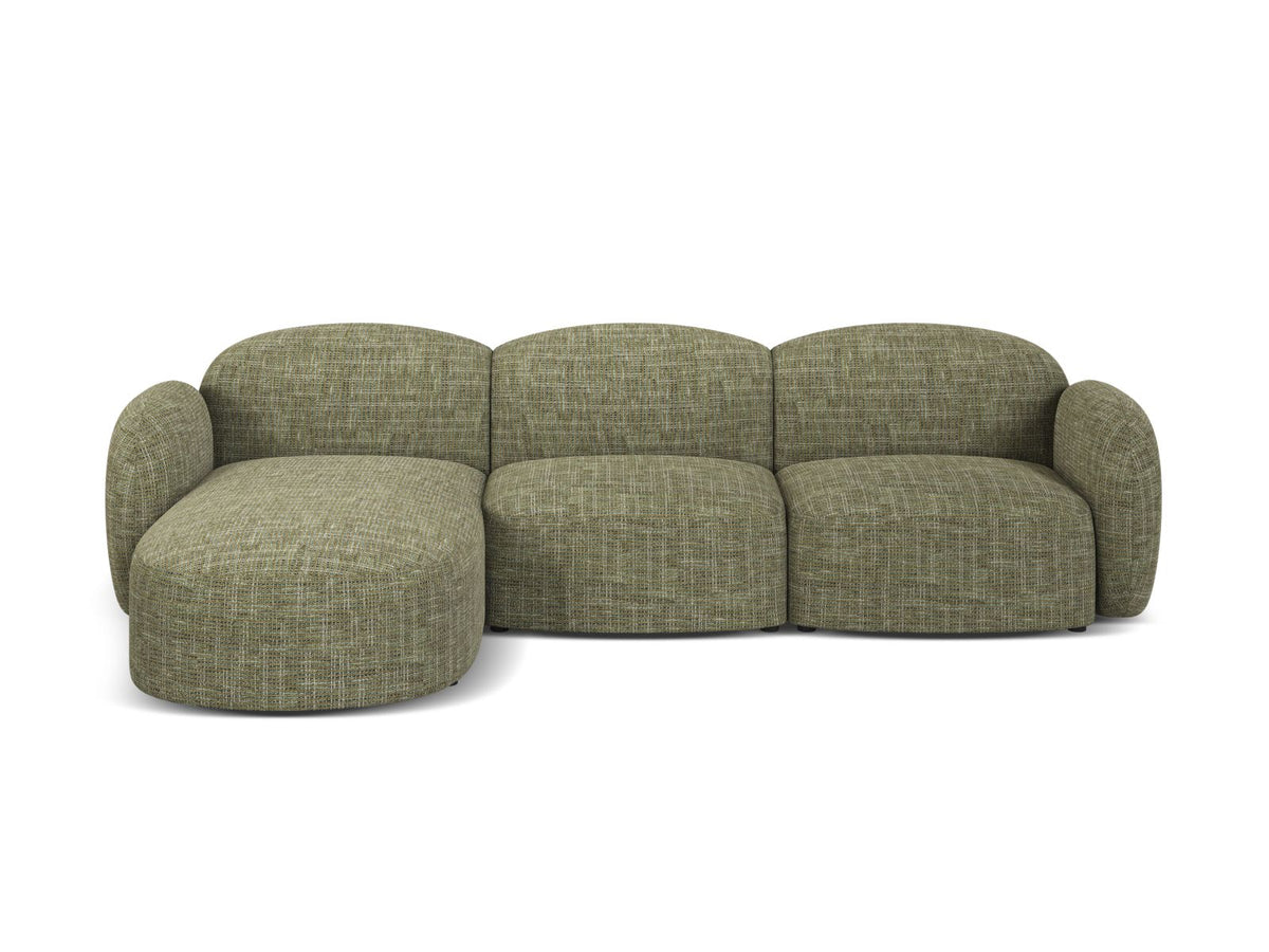 Blair — Corner Sofa Olive (Baltimore Pistachio) Black Plastic Left