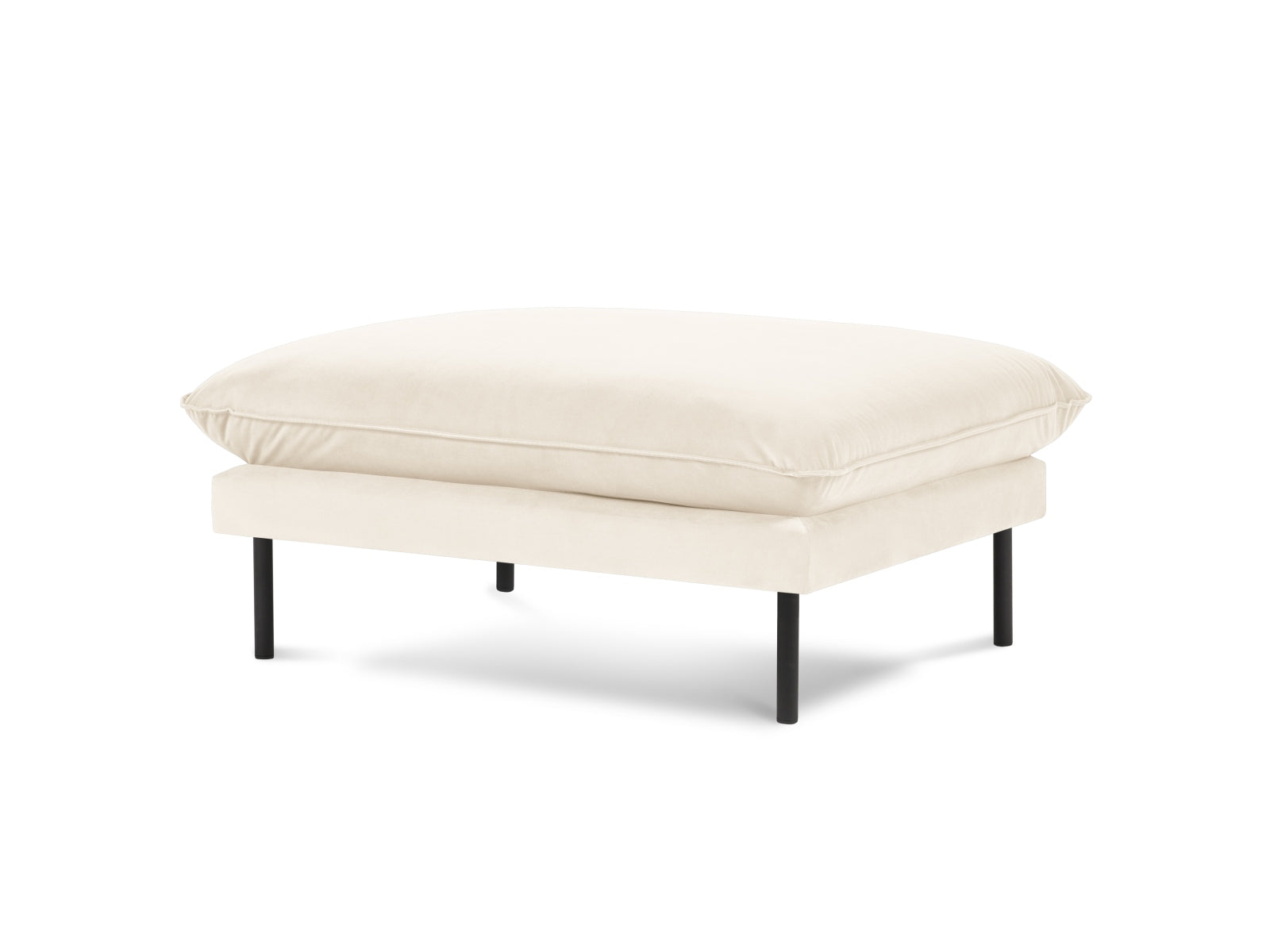 Vienna — Pouf Light Beige (Bluvel 22) Black Metal