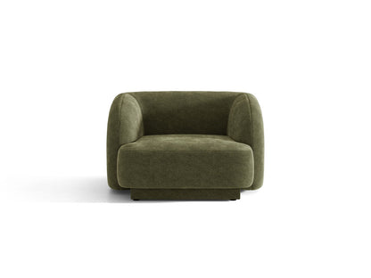 Miley — Armchair Green (Eden 12 Olive) Black Plastic