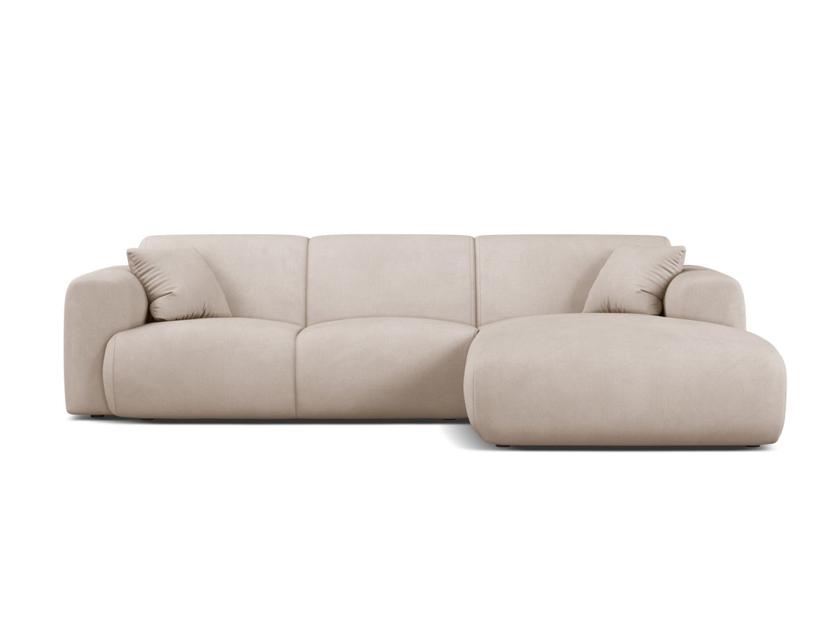 Molino — Corner Sofa Beige (Rebel 25) Black Plastic Right