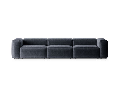 Bergamo — Sofa Muted Blue (Perla 45) Black Plastic